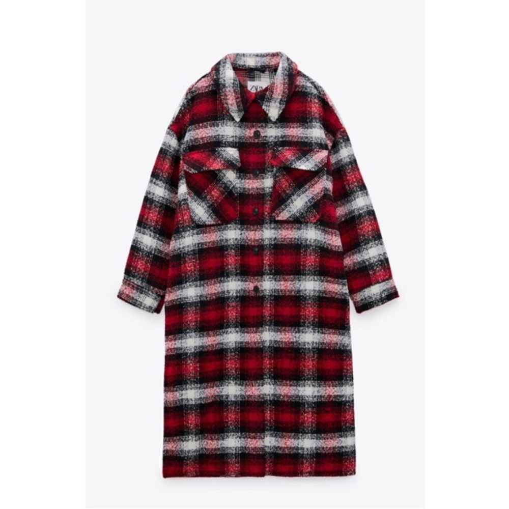 Zara size medium The Tina Coat Plaid  Coat